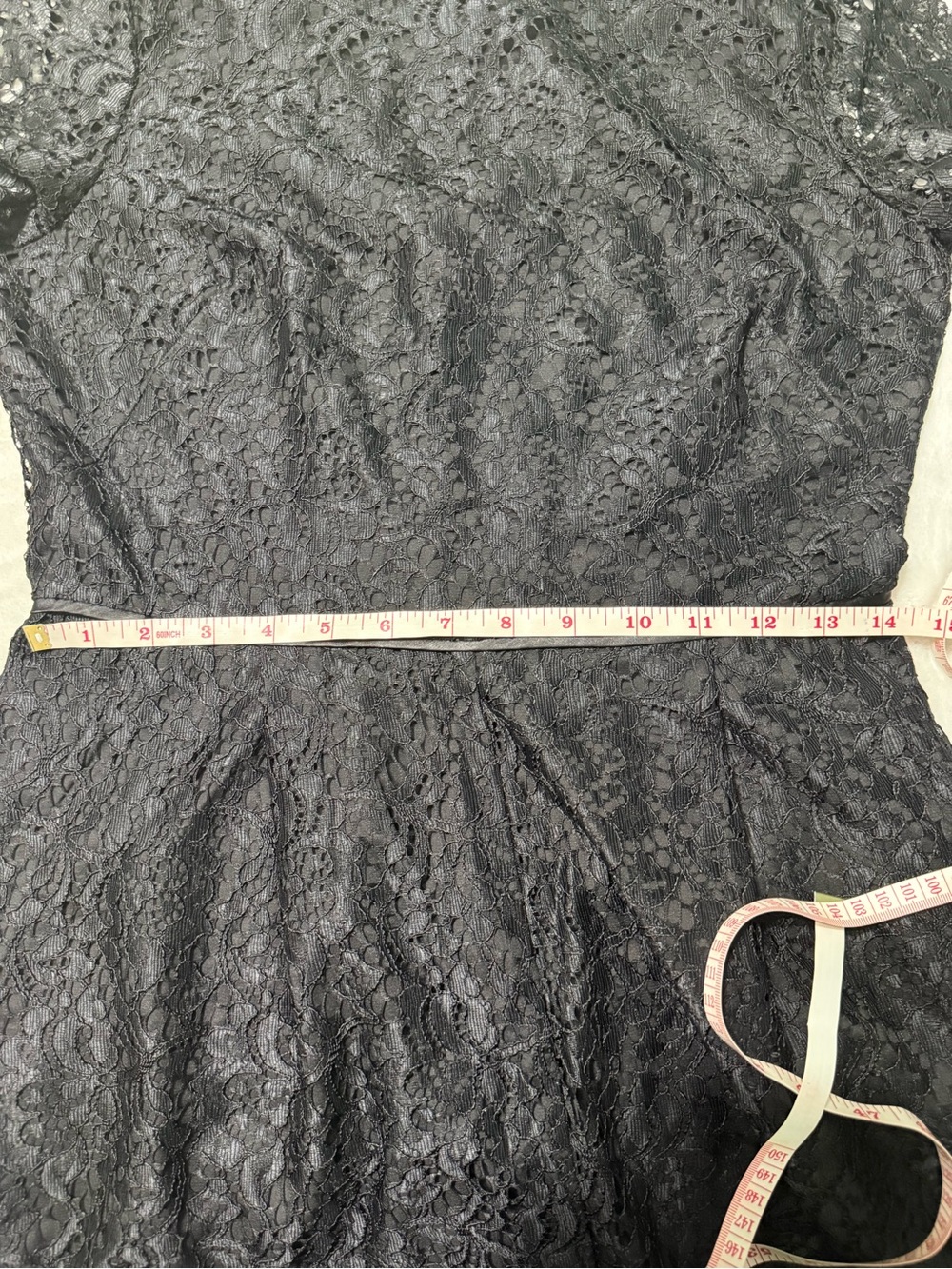 By Anthropologie Long-Sleeve Black Lace Romper with Pockets Size 10 NWT - Picture 15 of 15